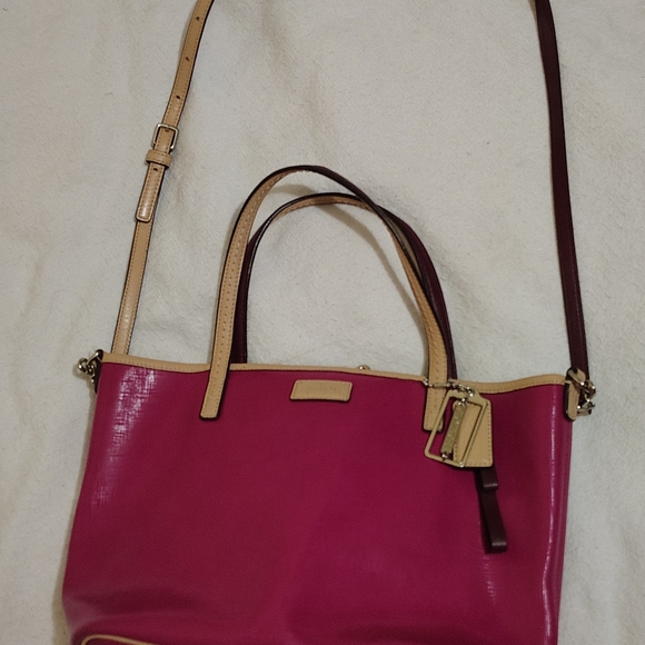 Coach Handbags - Coach Pink and Tan Shoulder Bag